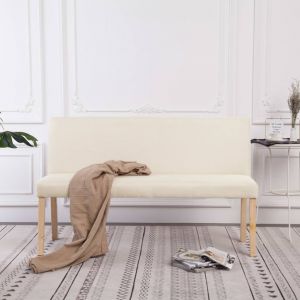 VidaXL Banc 139,5 cm Crème Polyester