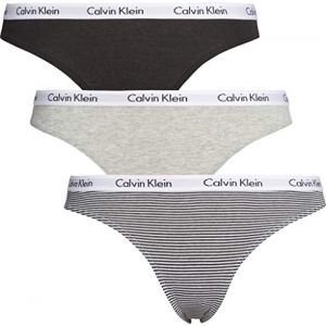 Image de Calvin Klein Bikini 3pk Bas De Maillot, Noir (Bla /Frozen/Feeder Stripe Bla QT6), (Taille Fabricant: Small) Femme