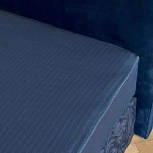 Anne de Solène Drap housse satin 140x200 cm bleu foncé