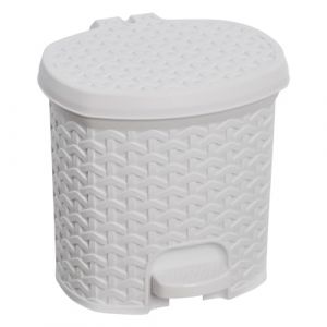 Keeeper Pedal bin, waste bin with pedal, 3 l, 19.5 x 20.5 x 20.5 cm, Tjark, White (Nordic White)
