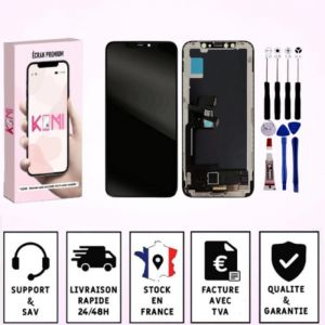 ECRAN POUR IPHONE XS LCD +OUTILS +ADHESIF NOIR
