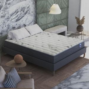 Image de Matelas MÉMOIRE DE FORME & RESSORTS ENSACHÉS 120 x 190 cm SENSOREVE Galice - Indépendance de Couchage 7 Zones & Adaptatif - Ép 25 cm