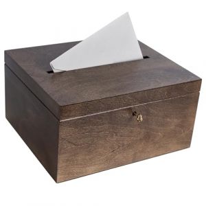 Creative Deco - Boîte Marron Foncé pour Enveloppes avec Clé 29 x 25 x 15 cm