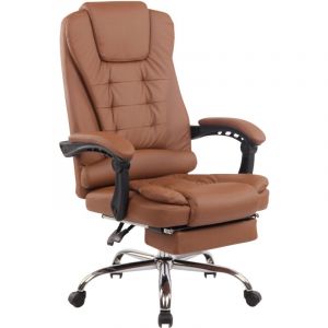 CLP Fauteuil de bureau Oxygen en Tissu ou Similicuir, Marron clair/Similicuir