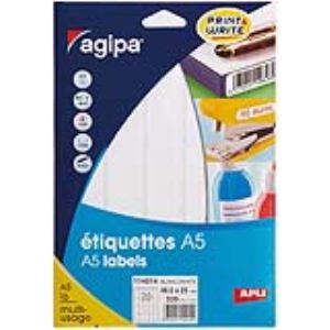 Image de Agipa 320 étiquettes multi-usage format A5