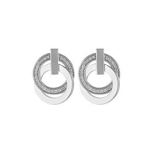 Jette Boucles d'oreilles à fermoir à poussette 86735504 925 Argent rhodié