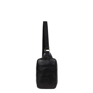 Hexagona Sac monobretelle STUART Noir en cuir Maia