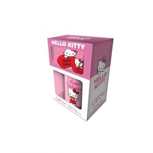 Sanrio Pyramid International My Heart Coffret cadeau avec tasse, dessous de verre et porte-clés – Adorable ensemble de collection sur le thème, idéal pour la maison, le bureau, ou