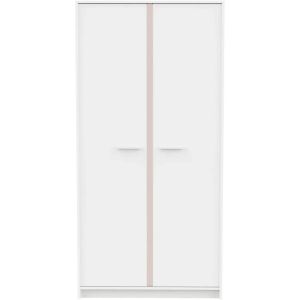 Armoire de chambre - REVERSO - Blanc mat - 2 portes - 883 x 50 x 1809 cm