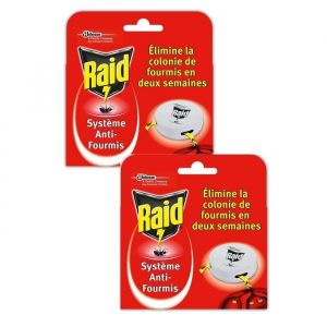 Raid Système Anti-Fourmis Lot 2 boîtes à appât pour usage intérieur et extérieur