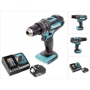 Makita DHP 482 RG1 Perceuse-visseuse à percussion sans fil 18 V 62 Nm + 1x Batterie 6,0 Ah + Chargeur