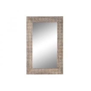 Dkd Home Decor - Miroir demural verre brun naturel bois de poignée indienne 76.5 x 3 x 122 cm