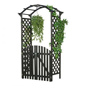 Melko - Arche de rosier avec treillis de portail aide à l'escalade pour les plantes grimpantes arche en bois de pergola