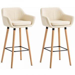 Image de CLP Set de 2Tabouret De Bar -BELLEY Cuirette(Crème)