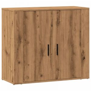 VidaXL Buffet chêne artisanal 80x33x70 cm bois d'ingénierie, meuble de rangement, meuble de rangement de cuisine, meuble de rangement de salon