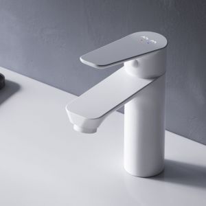 Robinet Salle de Bain Mitigeur lavabo, Blanc, taille s, FTA02133 Am.pm