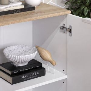 Image de Commode Wido, Blanc, 50x80cm avec &eacute;tag&egrave;re, Vicco