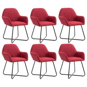 Image de VidaXL Chaises de Salle à Manger Tissu Rouge Bordeaux 6 pcs Wine red