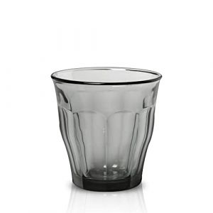 Duralex Lot de 6 - Verre à eau 31 cl en verre trempé résistant teinté gris