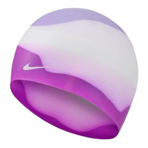 Nike Bonnet de bain Swim Tye-Dye Silicone violet blanc junior