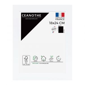 Ceanothe Cadre Photo Blanc 18x24 cm- Cadre Eternel résine recyclée et bois FSC - Cadre photo Eco-responsable 24x18 cm Blanc - Blanc