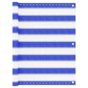 Écran de balcon brise pare vue protection confidentialité 75 x 500 cm PEHD bleu et blanc 02_0010122