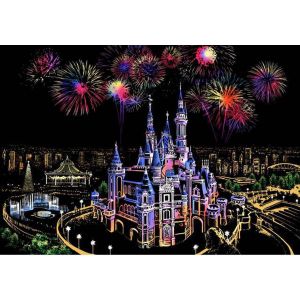 Peinture à gratter : Château magique