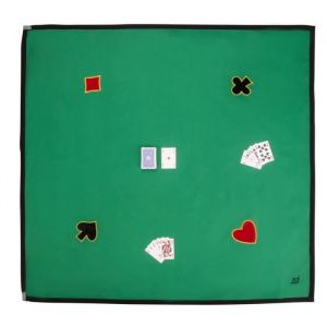Engelhart 390852 -Tapis de Jeu Carr&eacute; Vert Premium - 150 cm x 150 cm en Coton avec 4 Applications - Lavable &agrave; 30&deg;C