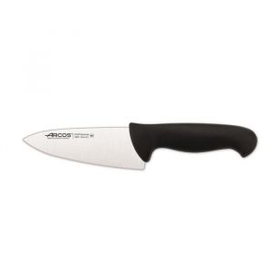 Arcos Couteau de chef Couleur - Prof 292025 en acier inoxydable Nitrum et mango polypropylène noir ergonomique avec lame de 15 cm,