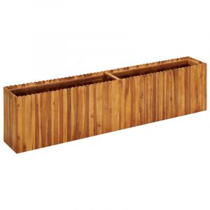 Jardiniere lit sureleve plantes fleurs jardin 200 x 30 x 50 cm bois massif d acacia