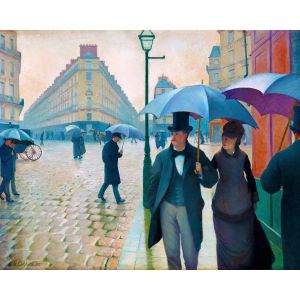 Figured'Art Peinture par Numéro Adulte avec Cadre Rue de Paris, temps de pluie - G. Caillebotte - Activité Manuelle Kit de Loisir Créatif DIY Numéro d'Art Complet - 40x50cm toile tendue sur châssis
