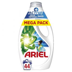 Ariel Lessive Liquide Protection Active Odor +, 44 Lavages, Touch of Febreze, &Eacute;limine Toutes les Odeurs Jusqu'&agrave; 7 Jours, Efficace &agrave; Basse Temp&eacute;rature, Pr&eacute;-traitement des Taches, Fabriqu&eacute; en France