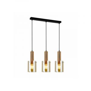 Italux Suspension moderne Sardo ambre en verre