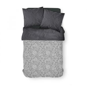 Today Parure de lit Crazy Minas - 2 personnes - 220 x 240 cm - Polyester - Noir Motif Géométrique