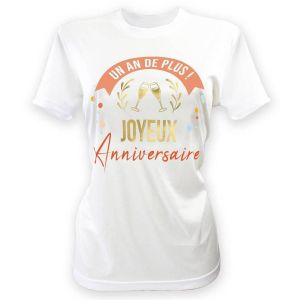 Ruedelafete T-Shirt Anniversaire femme à dédicacer avec feutre