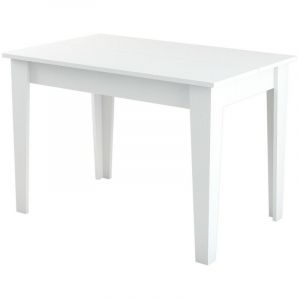 Cotecosy Table de salle &agrave; manger avec rangement Fiorita L110cm Blanc - Blanc