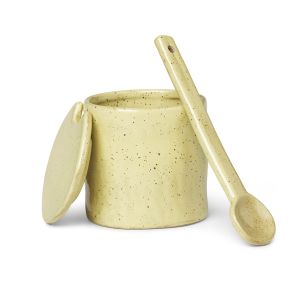 Image de Ferm Living Pot à confiture avec cuillère Flow Tacheté jaune