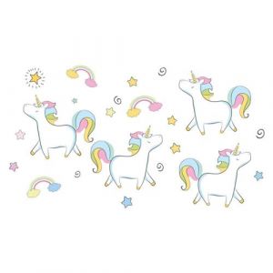 STC - Stickers Licorne - 1 Planche 20 x 70 cm (P)