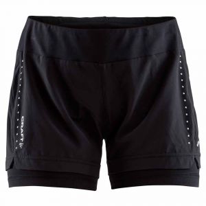 Craft Essential 2-in-1 Shorts Women, black XS Pantalons course &agrave; pied