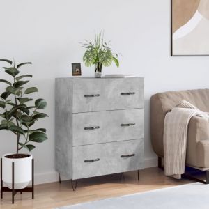 VidaXL Buffet gris béton 69,5x34x90 cm bois d'ingénierie 827848