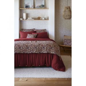 Bout de lit "Capucine" 90 x 200 cm "Gaze de Coton" - Couleur: Capucine Camel - Taille d'édredon ou bout de lit: 90 x 200 cm