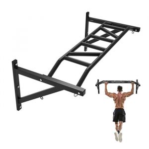 VEVOR Barre de traction murale, 1260 mm, barre de fitness multi-prise en main multifonctionnelle en acier robuste, charge de 200 kg, station d'entra&icirc;nement avec cintres, pour salle de sport &agrave; domicile
