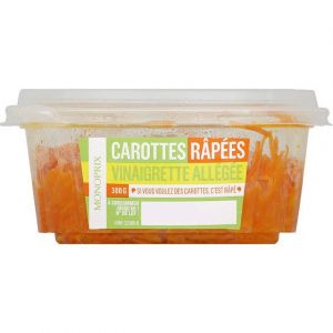 Monoprix Carottes r&acirc;p&eacute;es vinaigrette all&eacute;g&eacute;e - La barquette de 300g