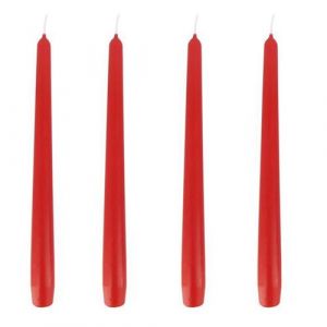 4 bougies flambeaux coniques 25cm 8h rouge - wenzel 12-fs25023-4-uk_26