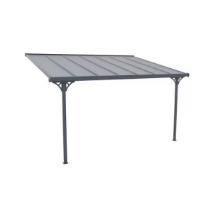 Image de Pergola adossée en al in 13,2 m² anthracite ALVARO L436 x P305 x H240/285 cm