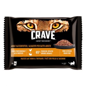 Crave 4x85g Adult poulet, dinde - Pâtée pour chat