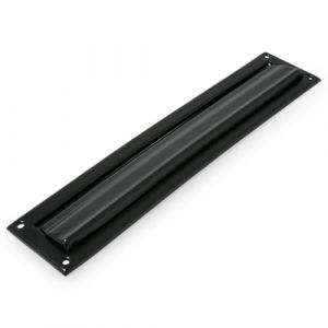 Amig - Passe-Lettres Noir Mod. 2 - Volet pour Murs ou Portes - R&eacute;ceptacle &agrave; Courrier Con Capot en Acier - 342 x 73 mm - Ouverture: 312 x 43 mm - Couleur Noir Mat - Fente pour Lettres