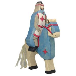 Holztiger Figurine Chevalier avec manteau &agrave; cheval en bois