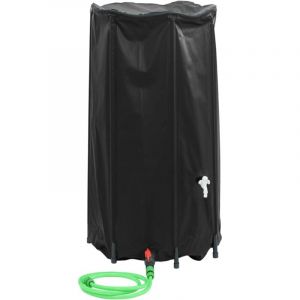 VidaXL Réservoir d'eau avec robinet pliable 250 l pvc Noir