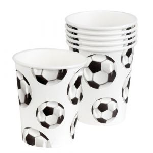 10 GOBELETS CARTON FOOTBALL VINTAGE 21CL BLANC Blanc